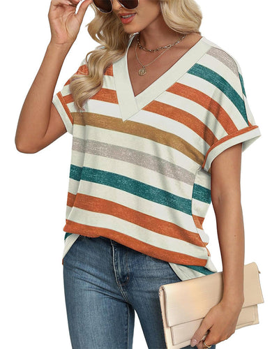 Sophie – Casual Chic Striped V Tee