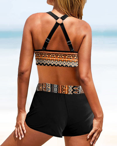 Romana – High-Waisted Bikini with Geometric Print