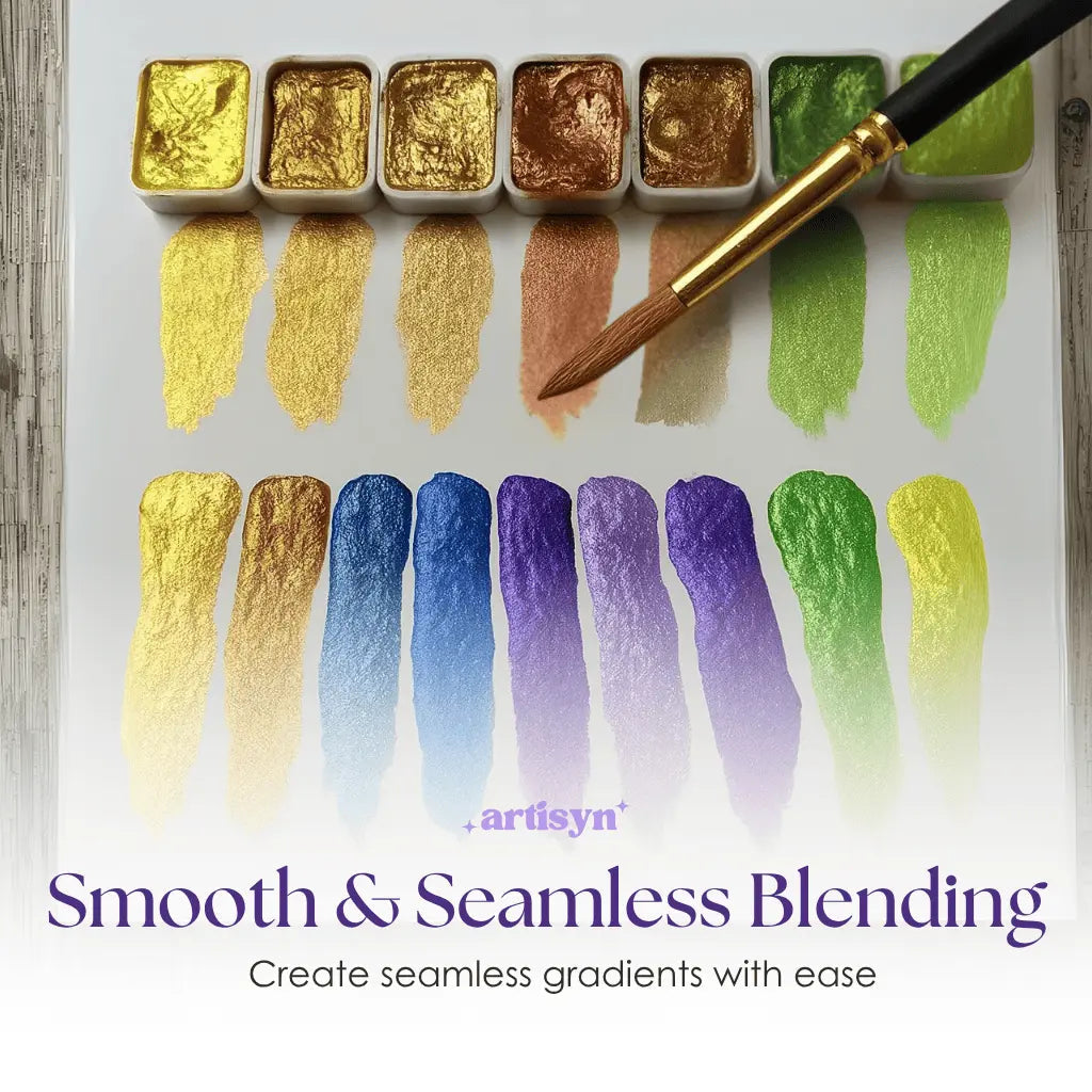 RadiantFlow™ Watercolor Set — Ignite Your Creativity with Mesmerizing, Shimmering Color Bursts