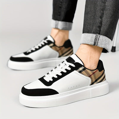 Cesare Bellandi Plaid Streetwear Leather Sneakers