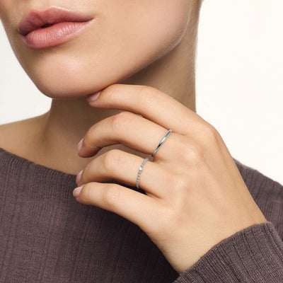 Slim Dome Ring | White Gold 14k