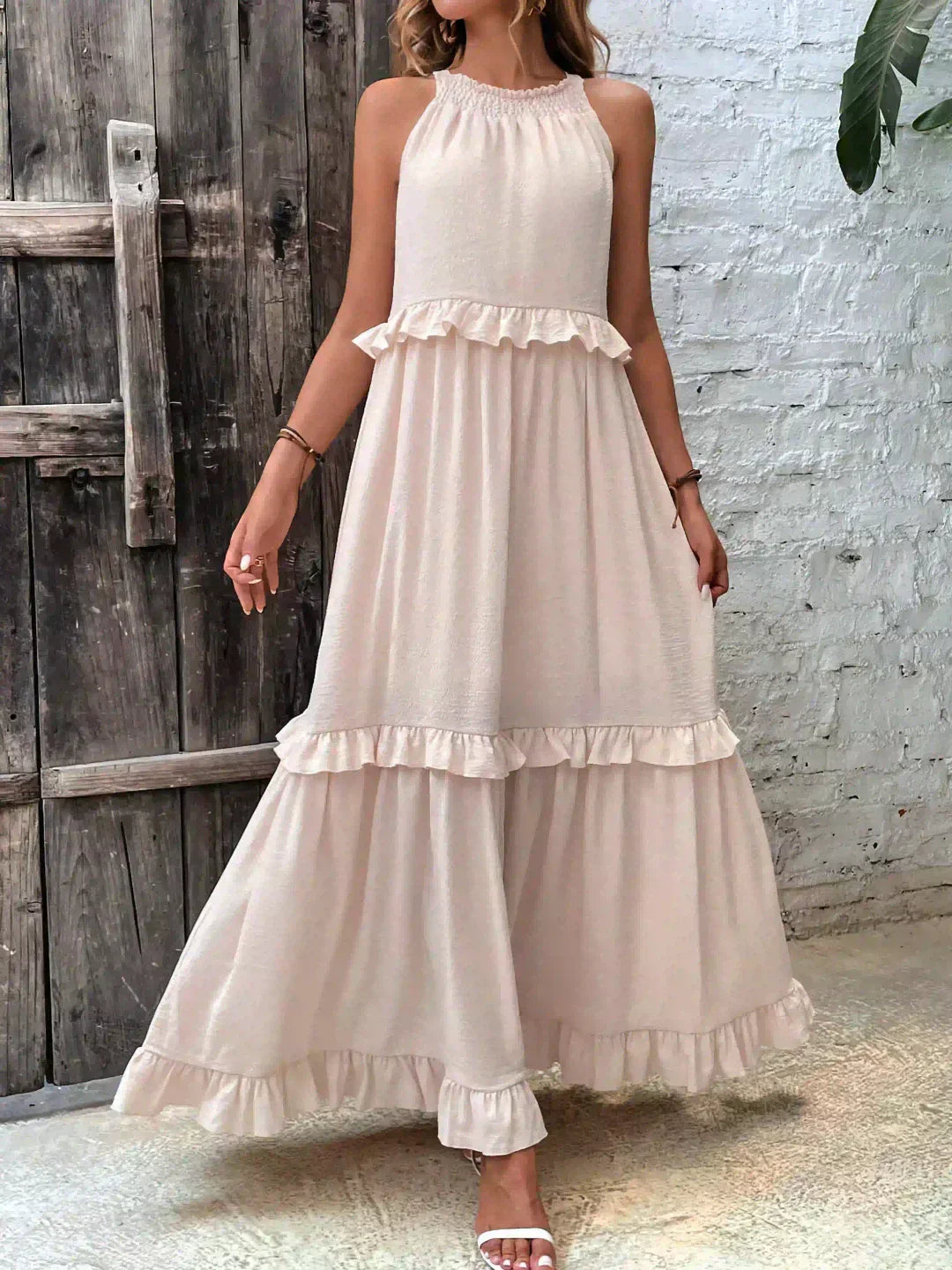 Isla | Boho Ruffle Maxi Dress