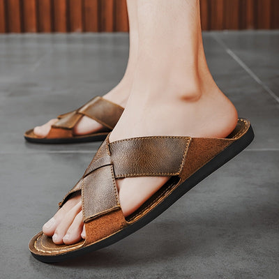 Domenico Farinelli Criss-Cross Slide Sandals