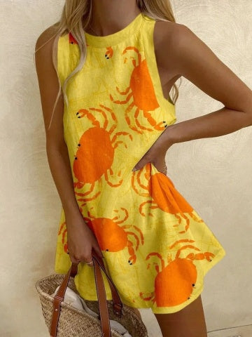 Sophie | Crab Print Mini Dress