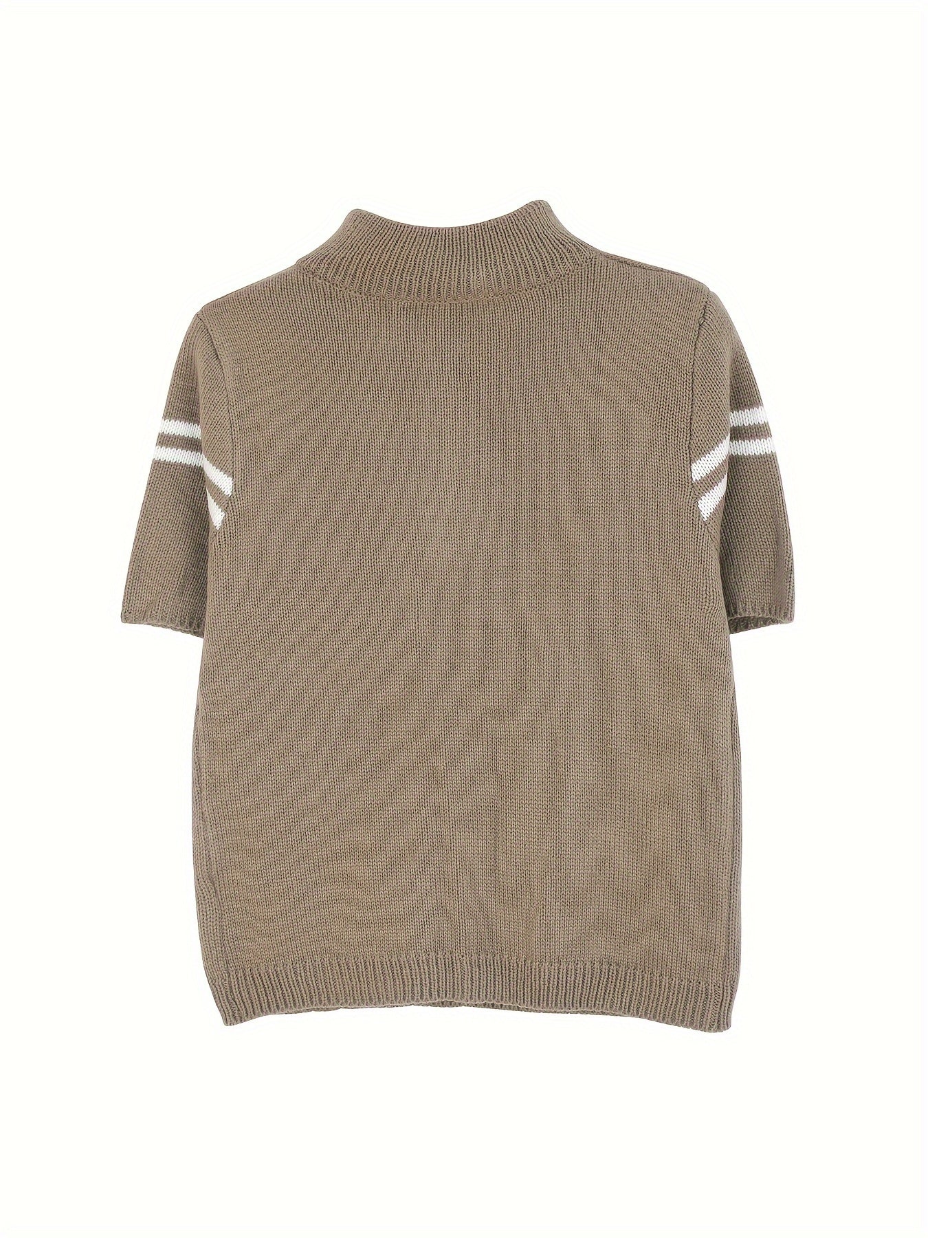 Erin | Striped Zipper Pullover Sweater