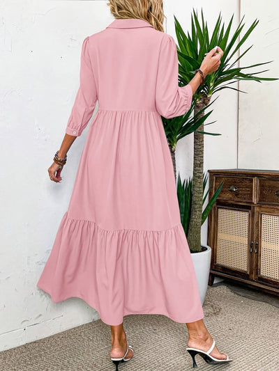 Sophie | Classic Tiered Shirt Maxi Dress