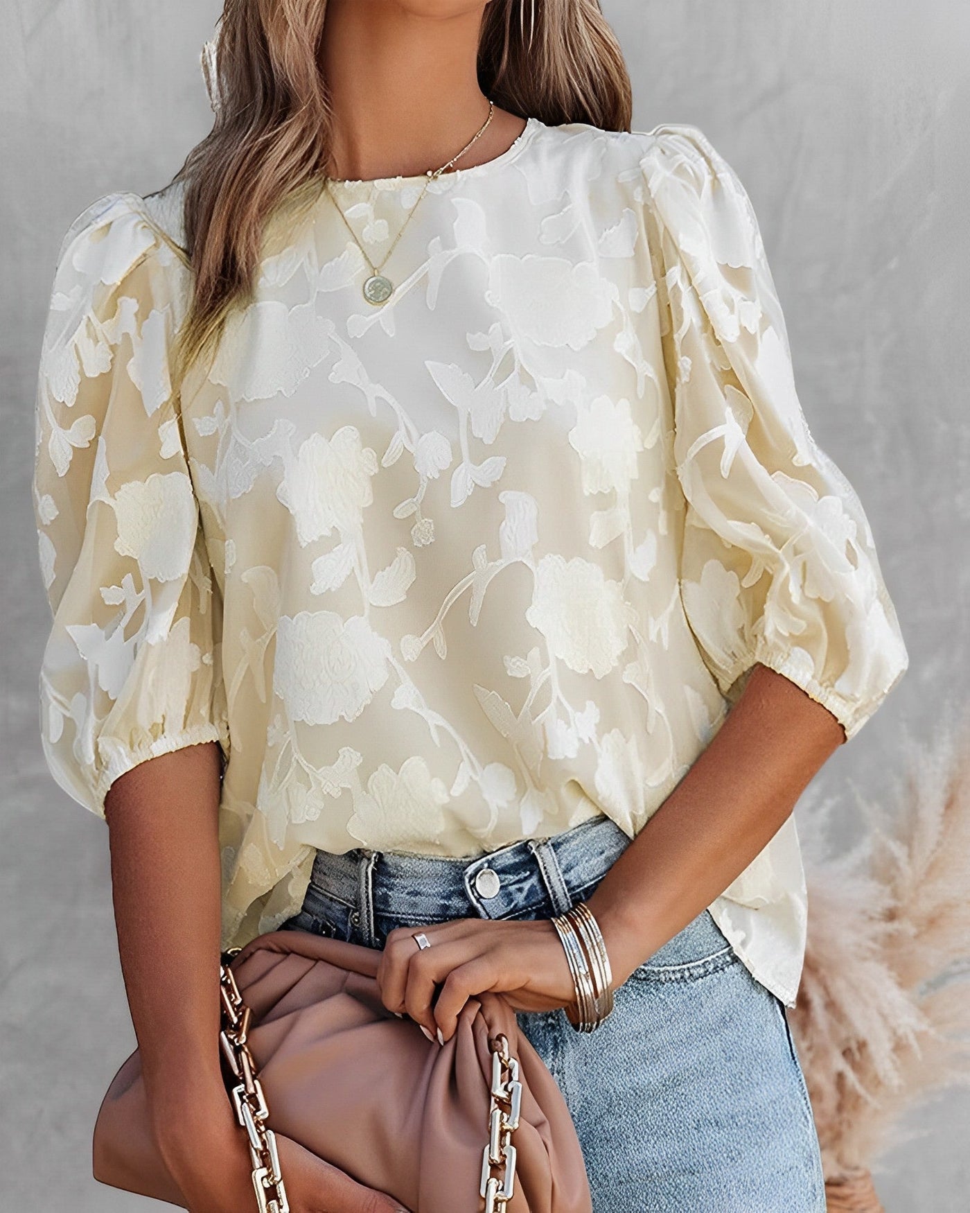 Lauren | Puff Sleeve Chiffon Shirt
