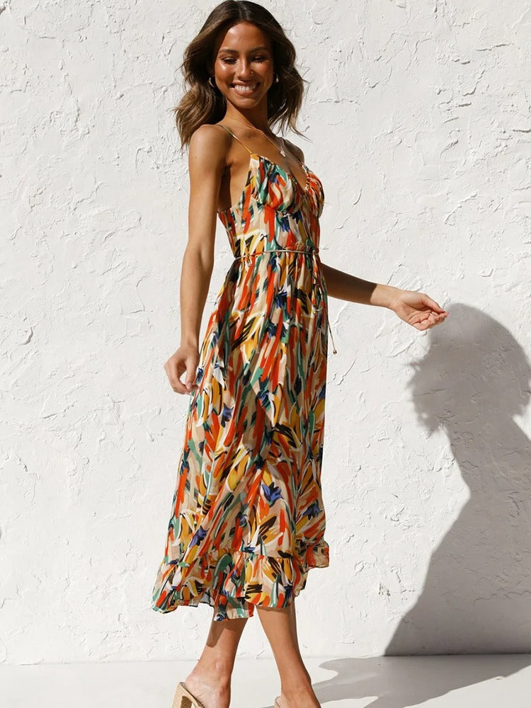 Emily™ | Floral Long Dress with Strap