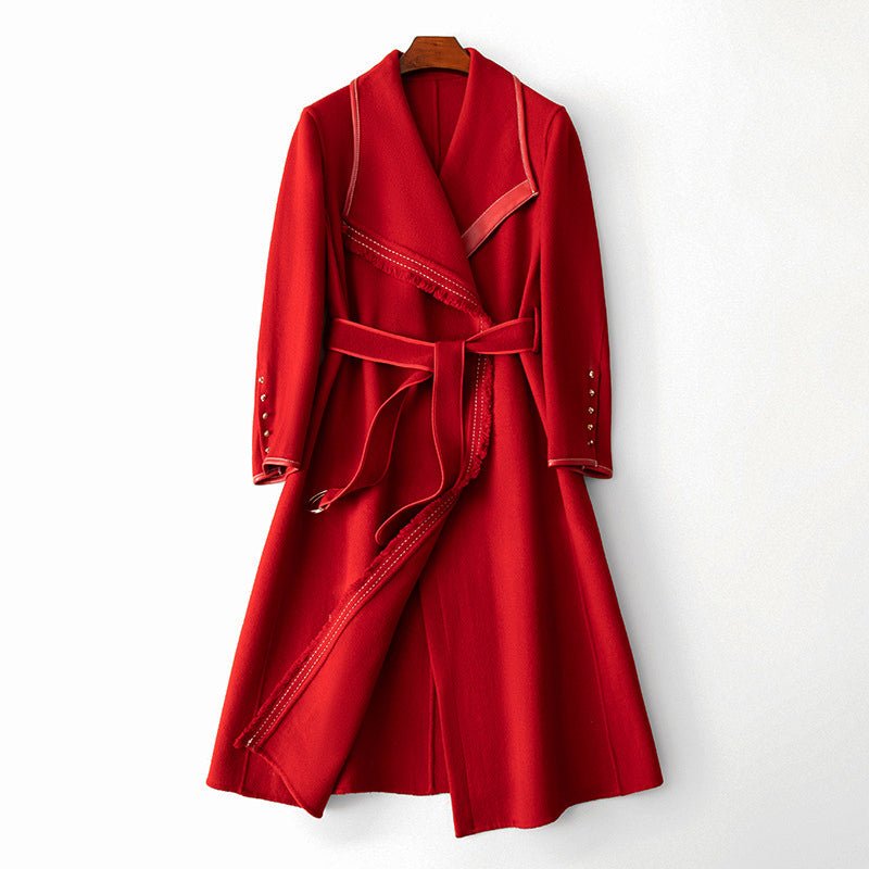 Claire Laurent Rouge Woolen Coat