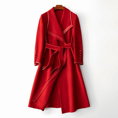 Claire Laurent Rouge Woolen Coat