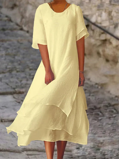 Avencea | Double-layered Dress Made of Linen and Cotton