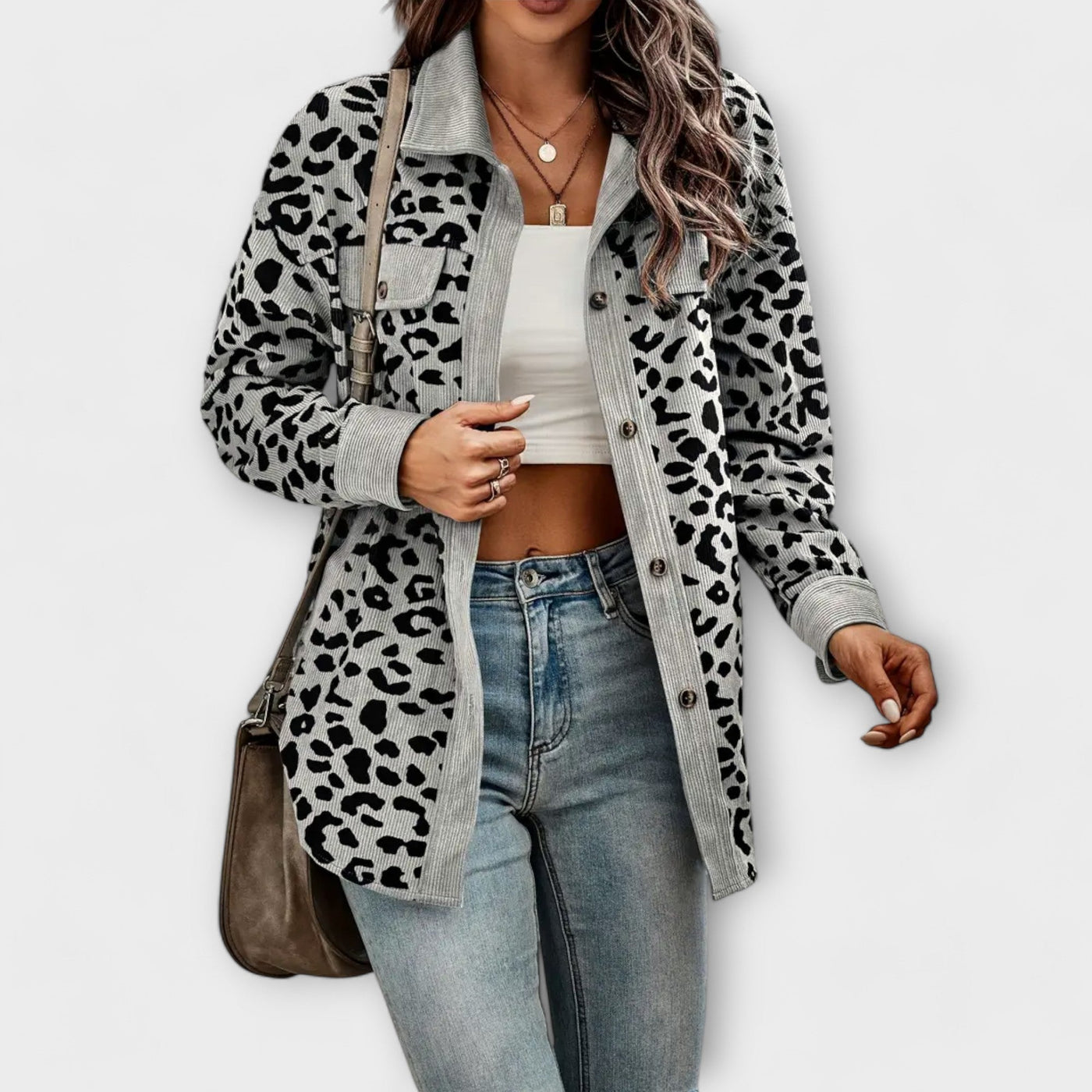 Casual Leopard Print Shirt Jacket