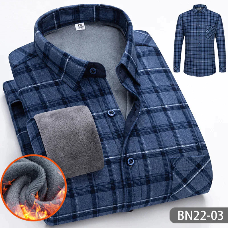Avencea - Casual, Thick, Warm Men's Shirt for Autumn and Winter