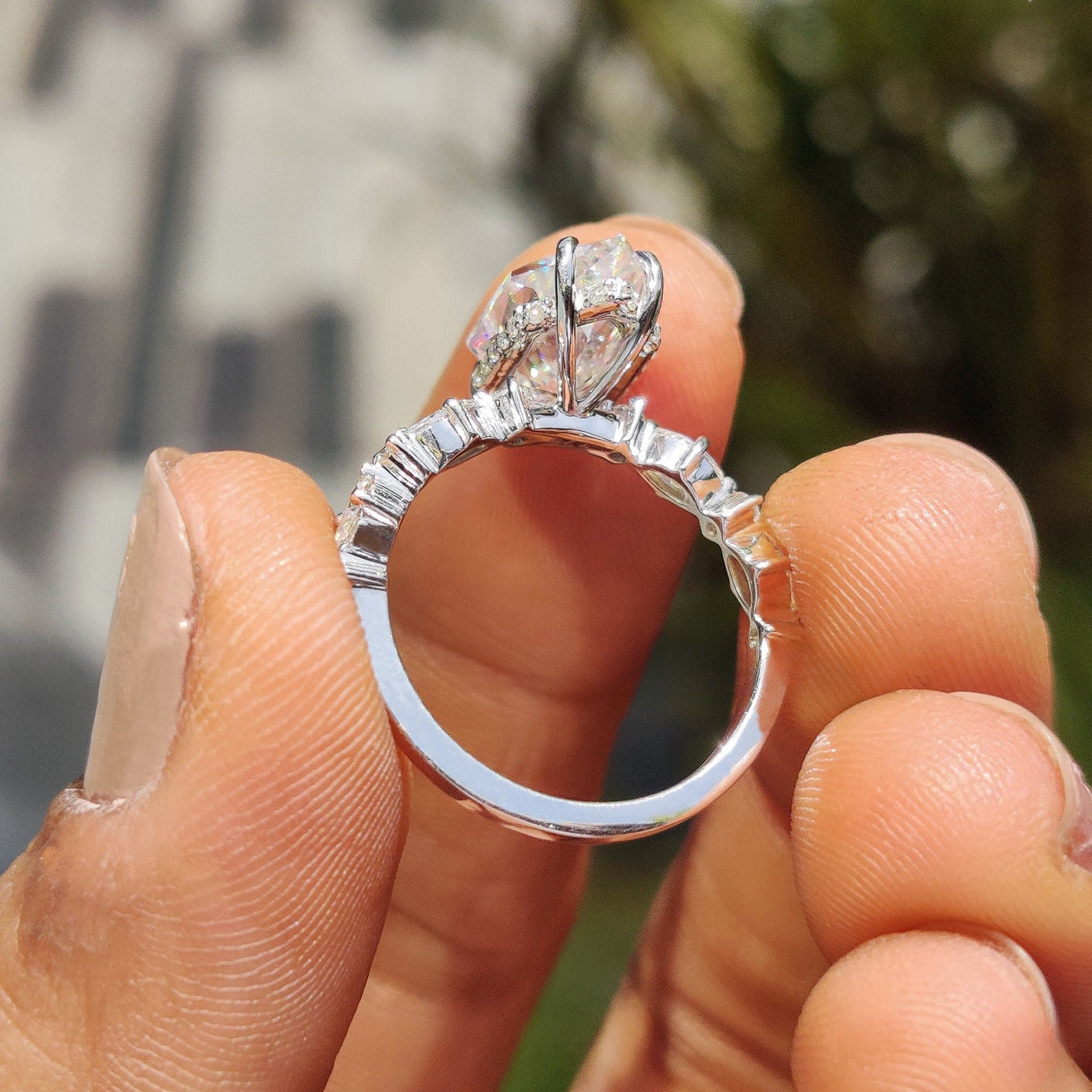 Dutch Marquise Cut Moissanite Engagement Ring