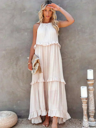 Isla | Boho Ruffle Maxi Dress