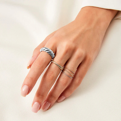 Croissant Ring | White Gold 14k
