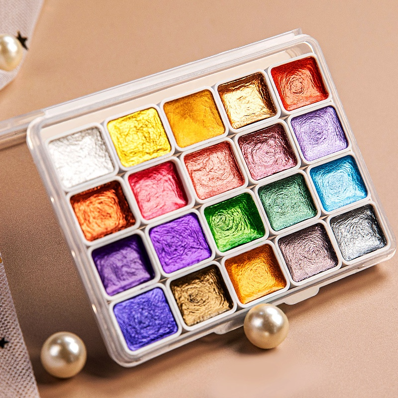 RadiantFlow™ Watercolor Set — Ignite Your Creativity with Mesmerizing, Shimmering Color Bursts