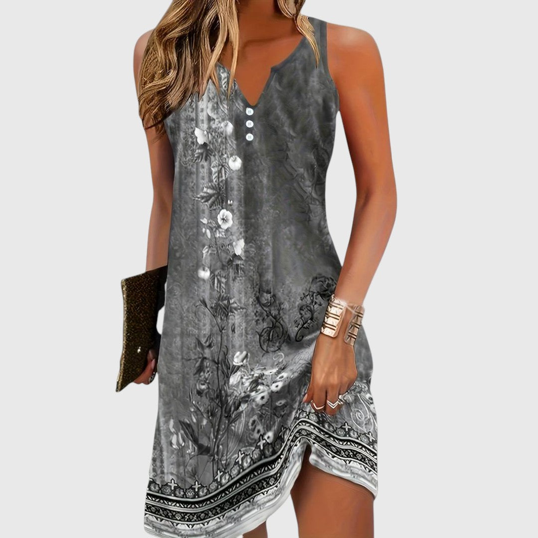 Nova | Abstract City Lights Sleeveless Dress