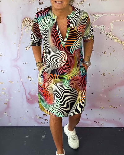 Rika™ | Colorful V-neck dress