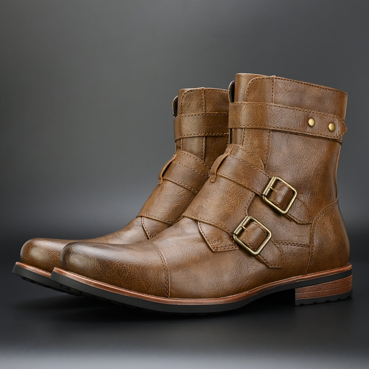 Auguste Lavallée Ankle-High Biker Leather Boots