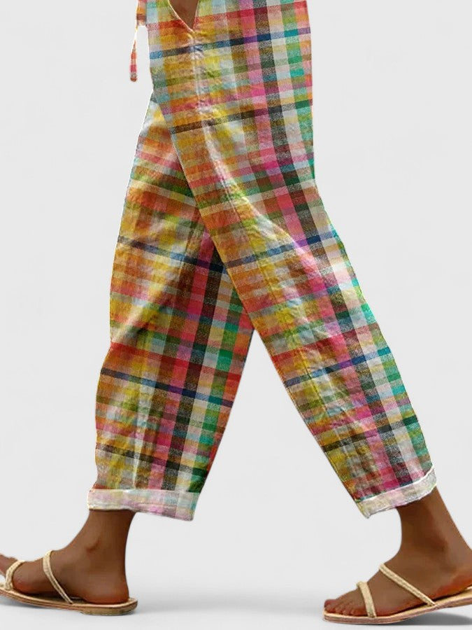 Gisara | Comfortable Checkered Pants