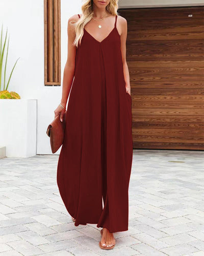 Women's Jumpsuit - Spaghetti Straps - Flowing Silhouette