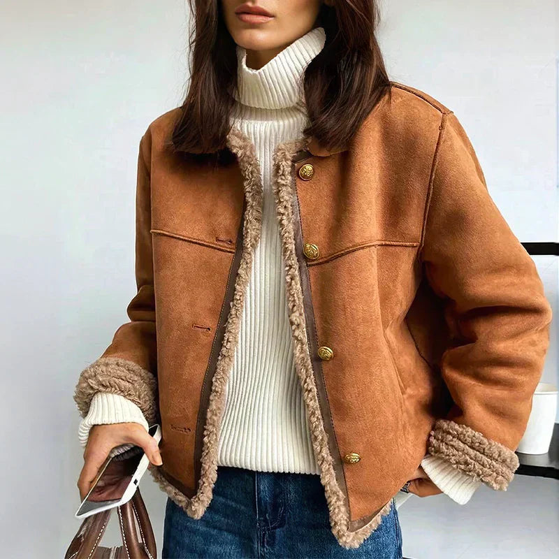 Anna | Buttoned Sheepskin Jacket