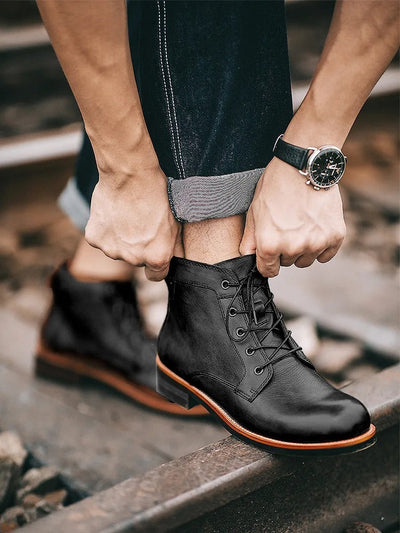 Clinton Adams Lace-up Leather Boots