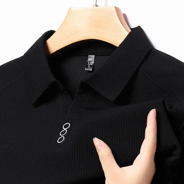 Edward Premium Long Sleeve Waffle Polo
