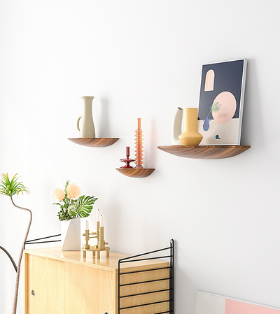 Vinthentic Semicircle Wood Wall Shelves
