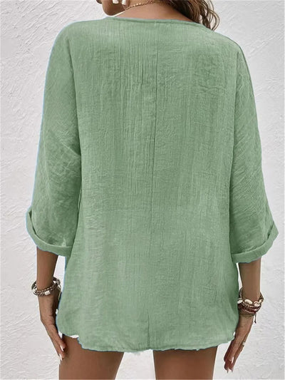 Eliane™ – Ocean Drift Linen Top