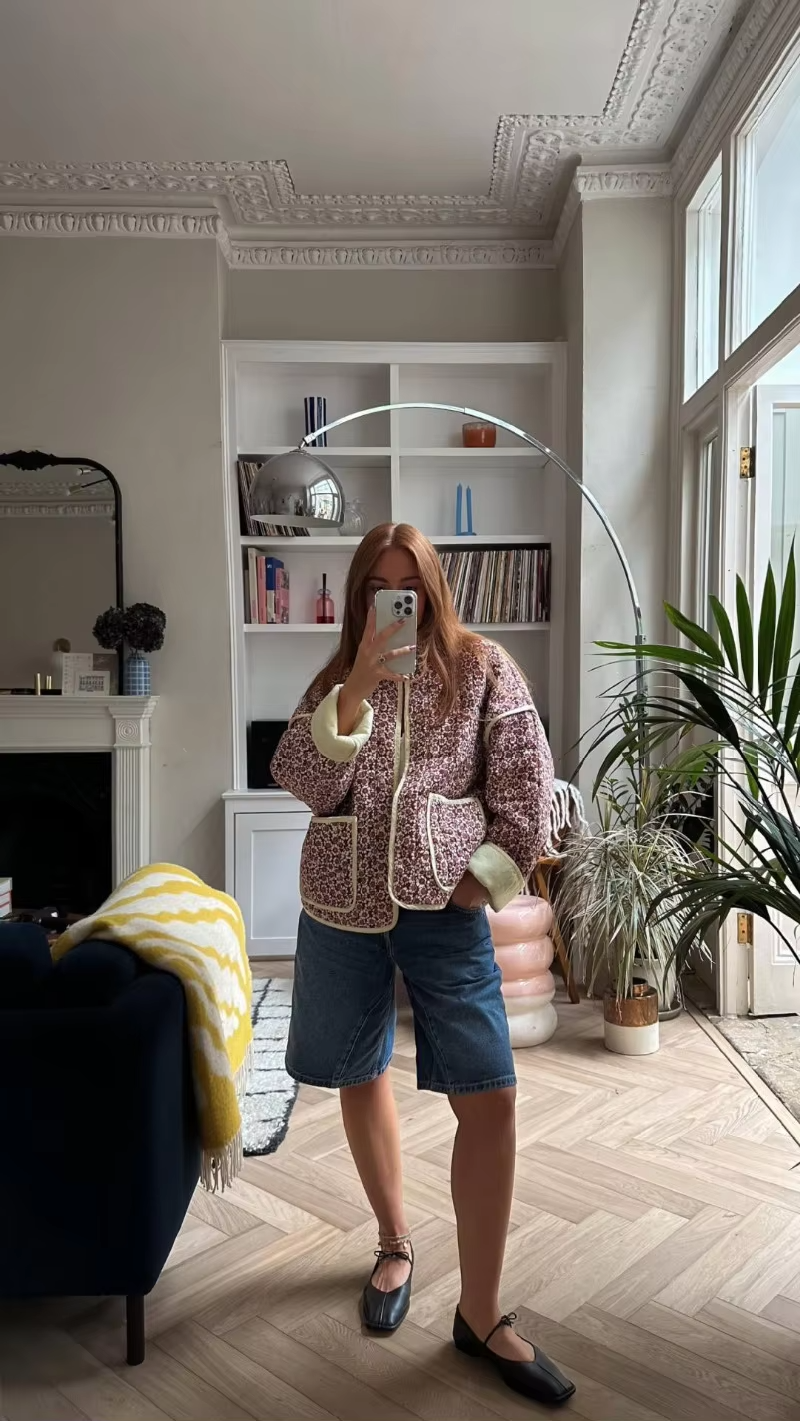 Layla™ - Modern Quilted Flower Print Jacket