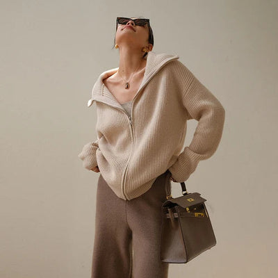 Ava | Zipper Front Casual Sweater