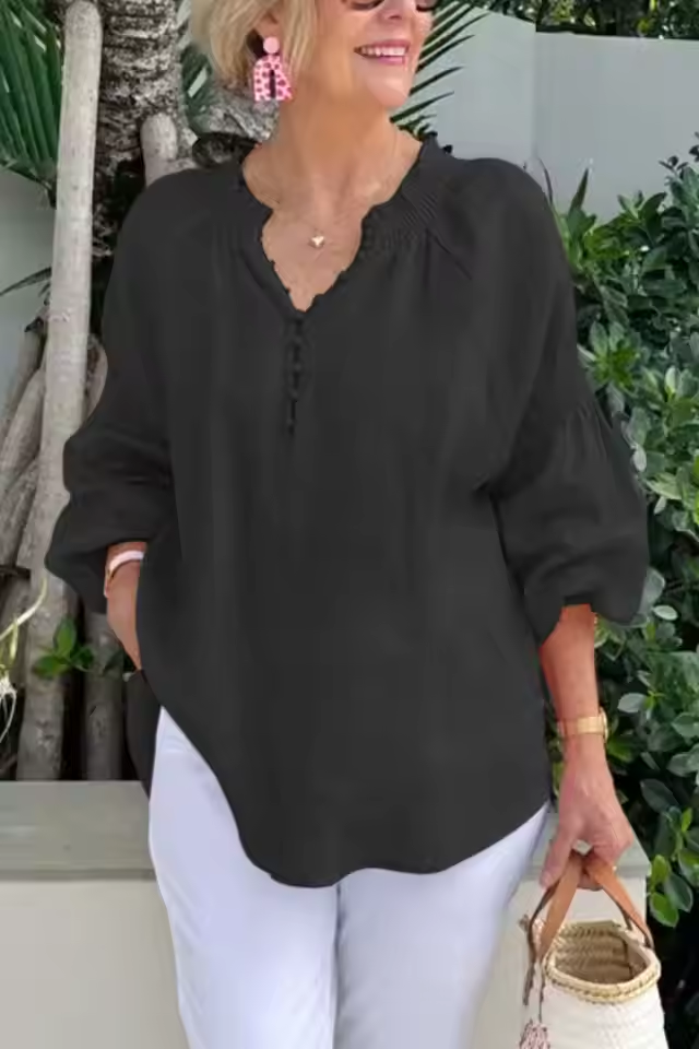 Avery™ - Casual V Neck Blouse