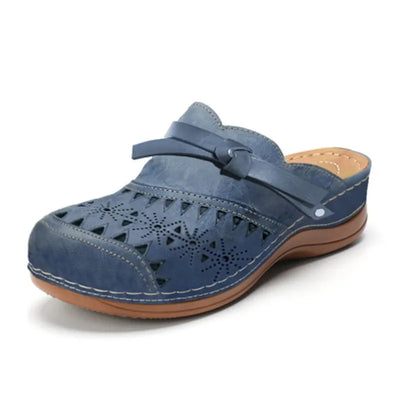 Lena | Navy Comfort Cut-Out Clogs