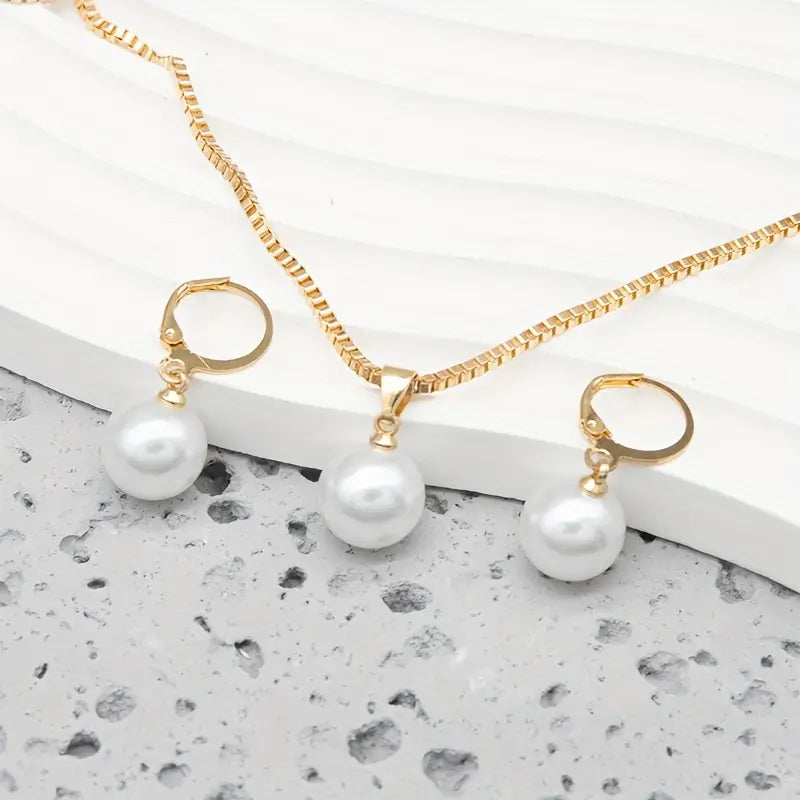 Golden Grace Pearl Jewelry Set | Gold 18k