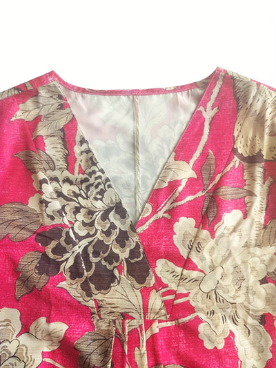 Sabrina | Crimson Garden Bird Midi Dress