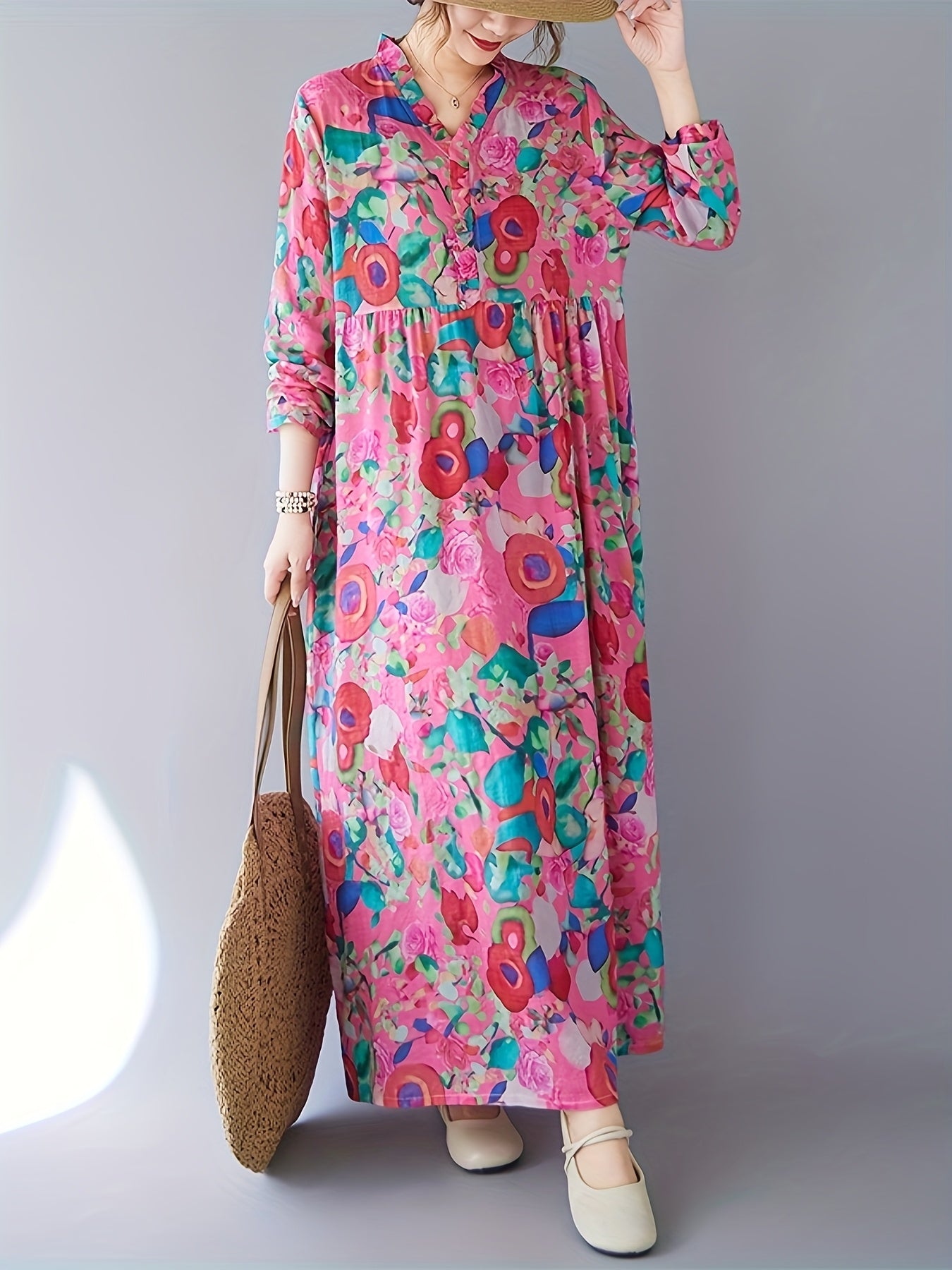 Elena | Watercolor Bloom Maxi Dress