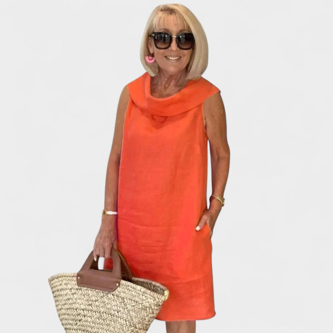 BARBARA | SLEEVELESS COWL DRESS