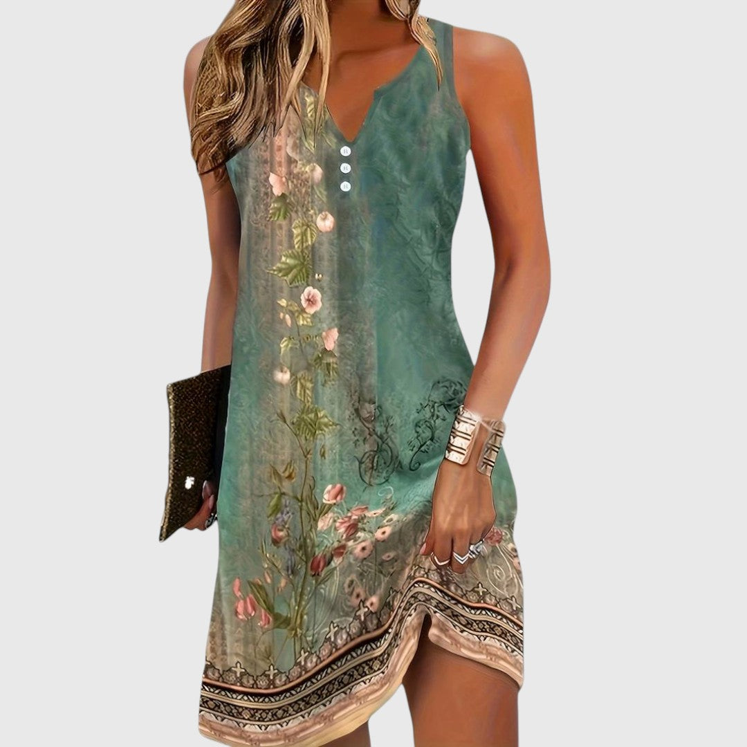 Nova | Abstract City Lights Sleeveless Dress