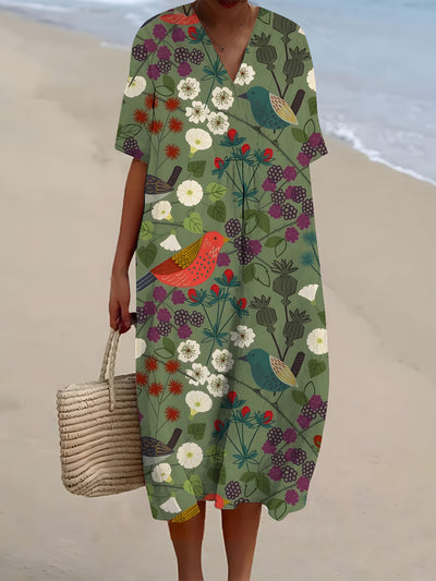 Flora | Woodland Songbird Midi Dress