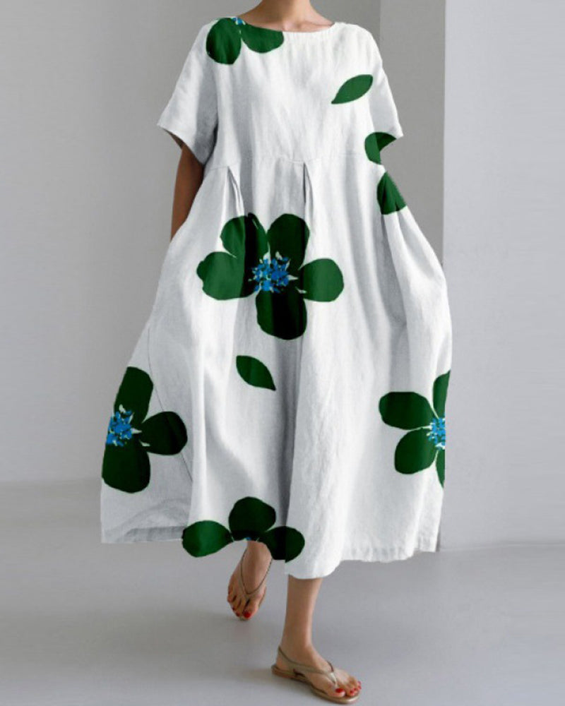 Ruzana™ | Loose Printed Dress With Short Sleeves