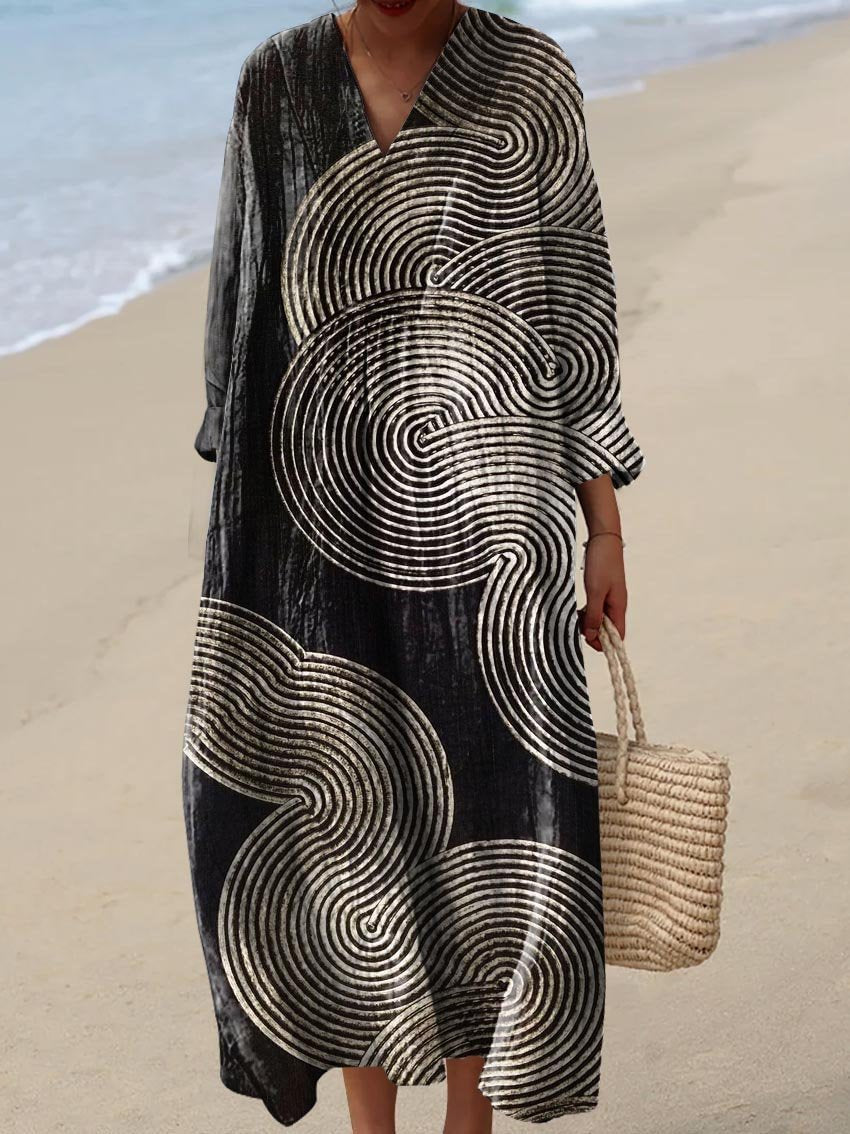 Sienna | Abstract Flow Maxi Kaftan Dress