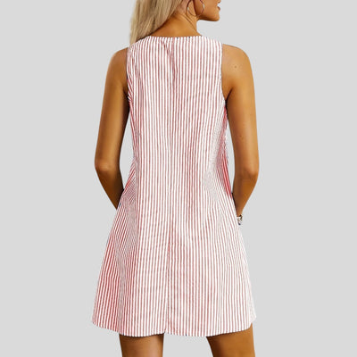 Felicia | Sleeveless Striped Pocket Dress