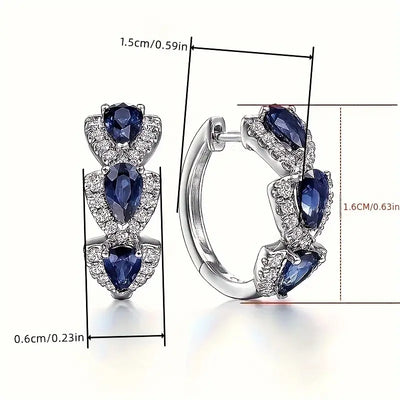 Royal Sapphire Crest Earrings | White Gold 16k