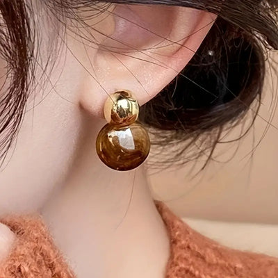 Aurélie Amber Drop Earrings | Gold 18k