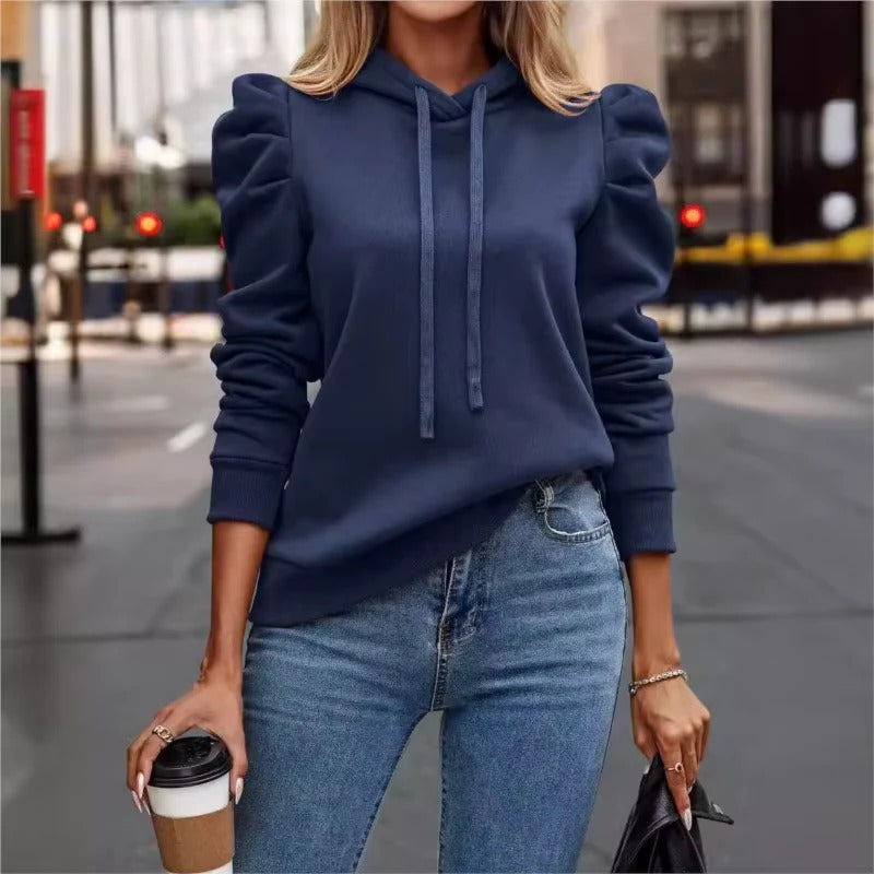 Chic Ruffle Sleeve Hoodie