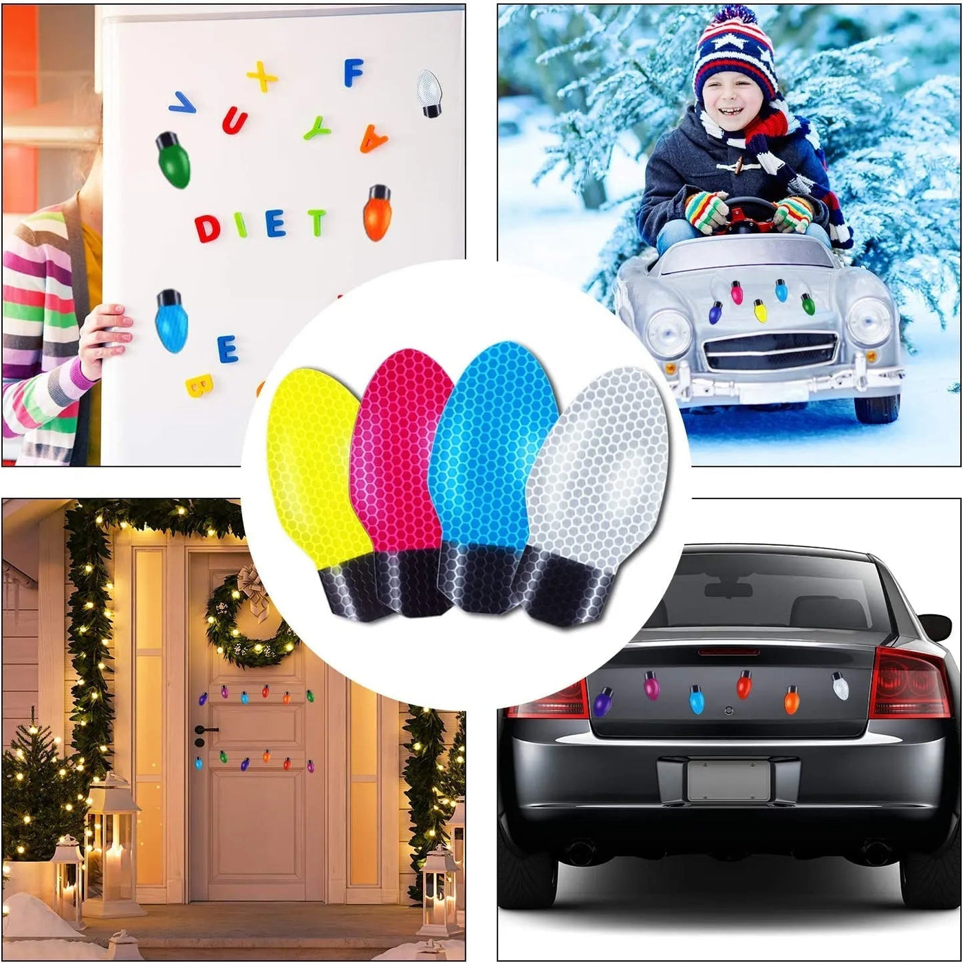 LuminoFest™ Glow Bulb Magnet Set — Turn Every Ride into a Dazzling Holiday Spotlight