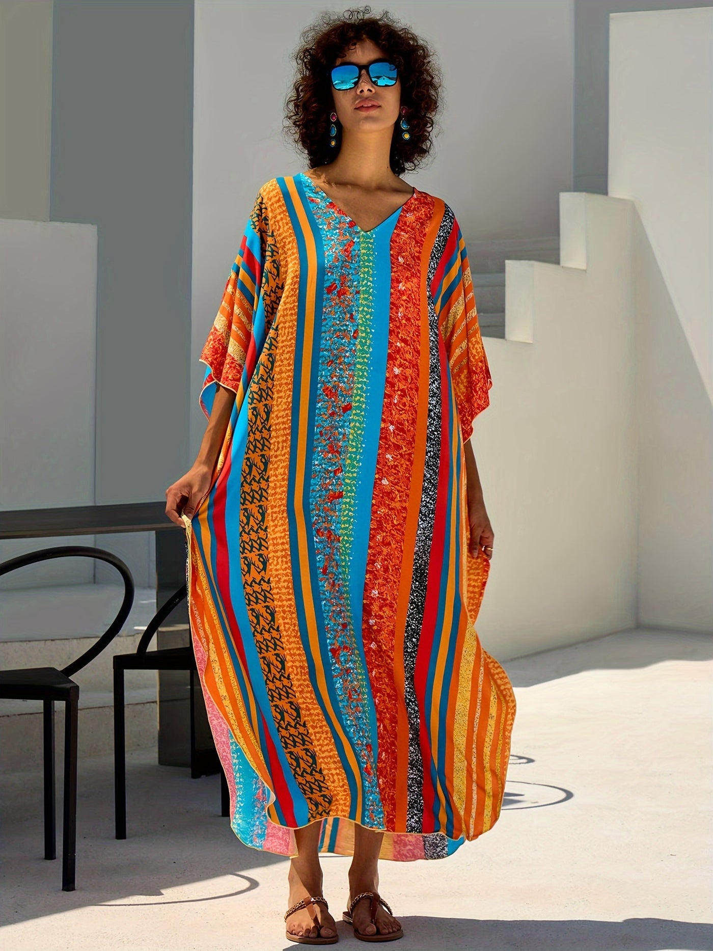 Layla | Vibrant Striped Boho Maxi Dress