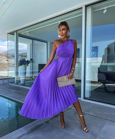 Celeste | Elegant One-Shoulder Midi Dress